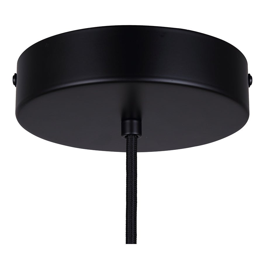 Suspension simple Kinslea - Noir mat Verre blanc by Canarm | Luminaires & cie
