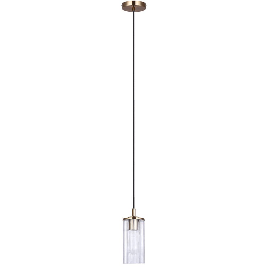 Suspension simple Kinslea - Or Verre blanc by Canarm | Luminaires & cie