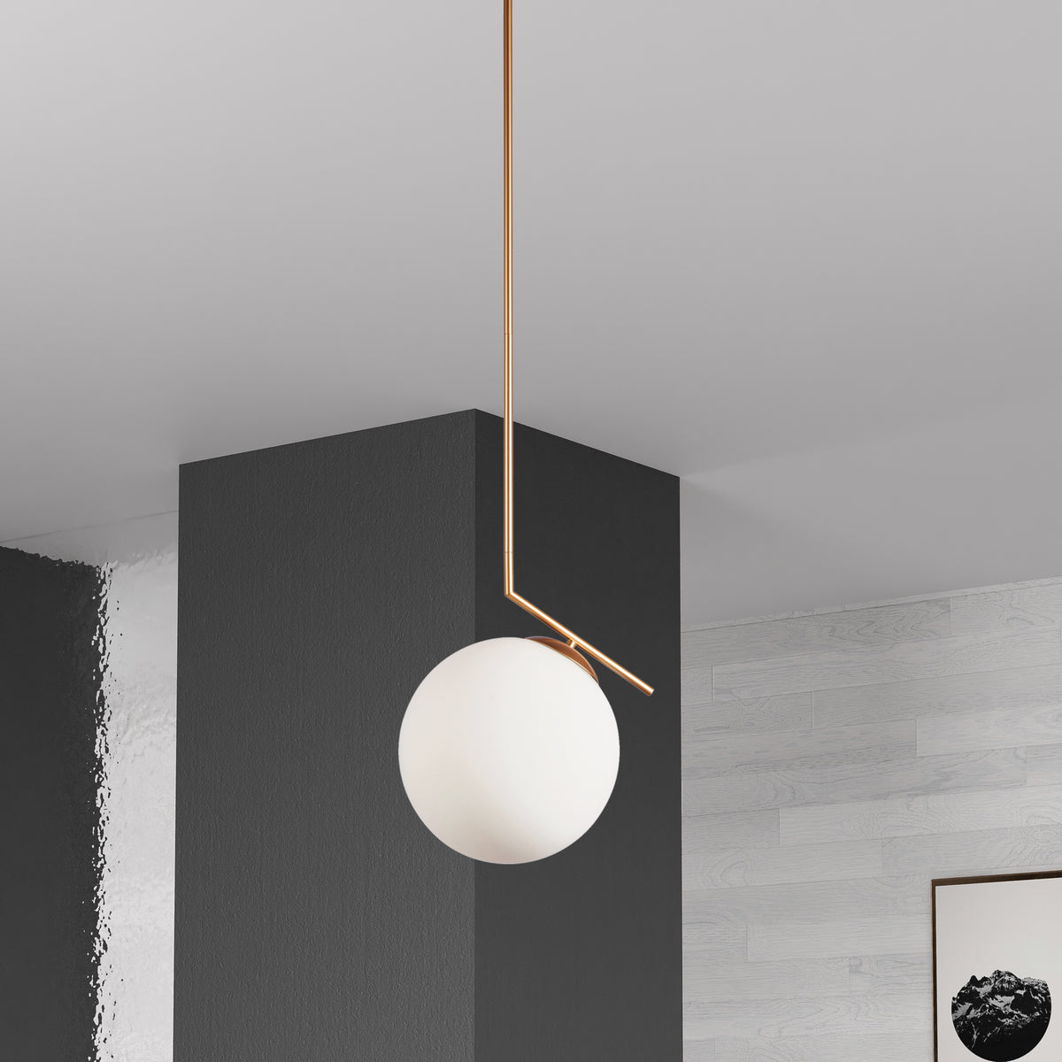 Suspension Orion Blanc / Or – vue 2