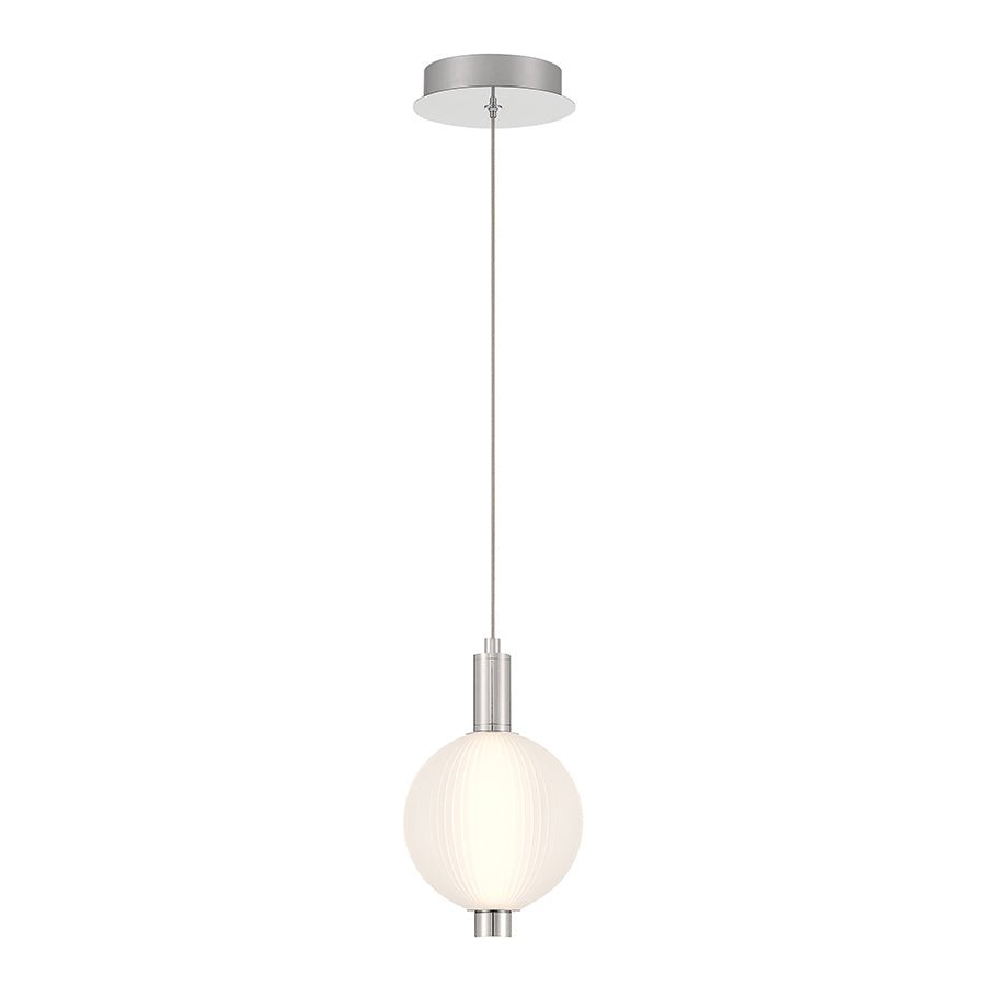 Suspension simple Palmas - Nickel poli 1 - boule by Eurofase | Luminaires & cie