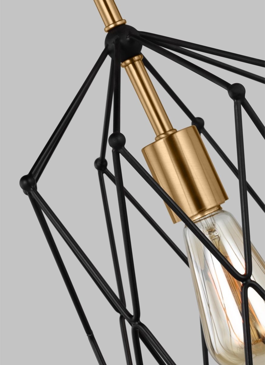 Suspension simple Zarra - Laiton satiné by Visual Comfort Studio | Luminaires & cie