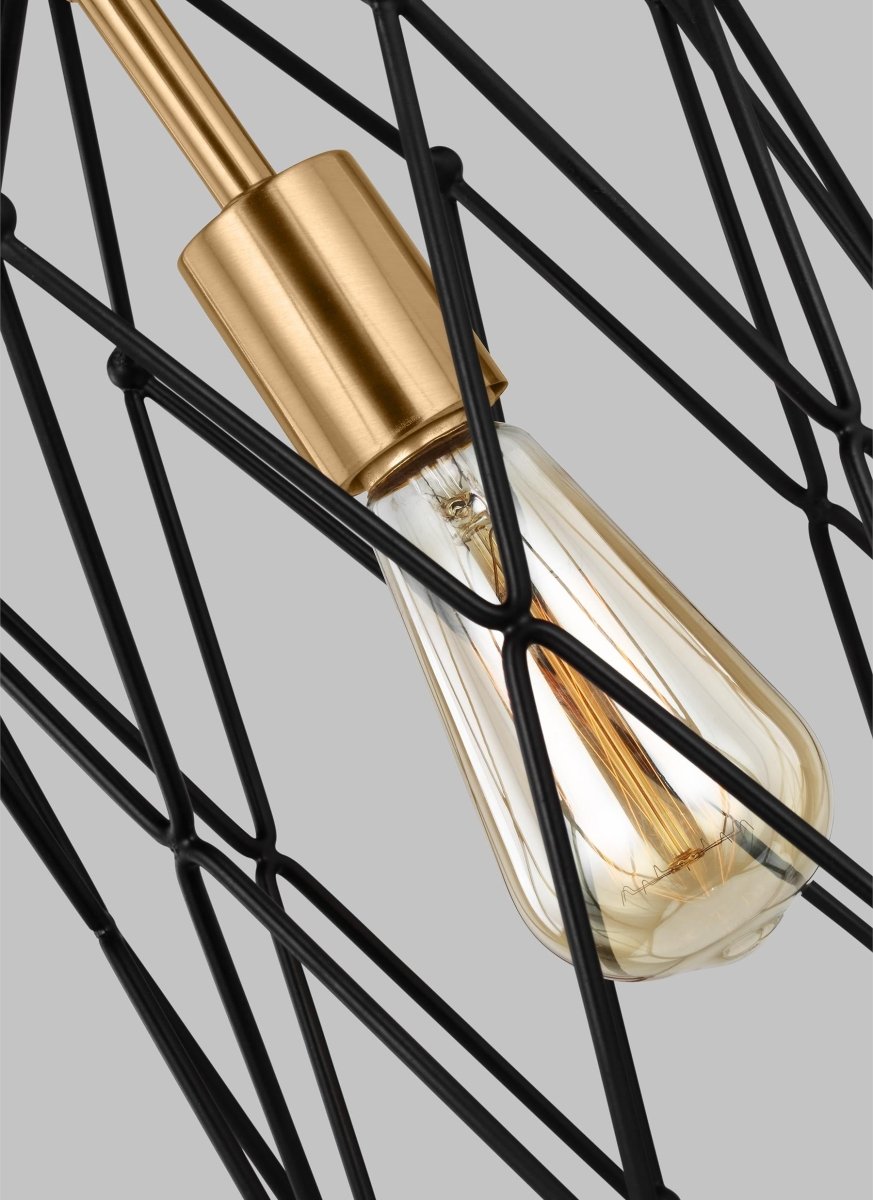 Suspension simple Zarra - Laiton satiné by Visual Comfort Studio | Luminaires & cie