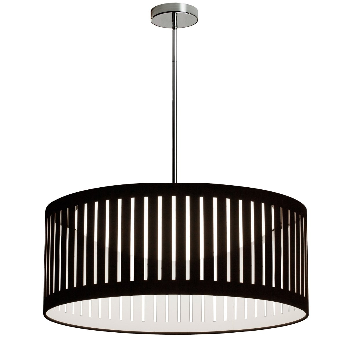 Suspension Slit Drum - Chrome poli Noir by Dainolite | Luminaires & cie