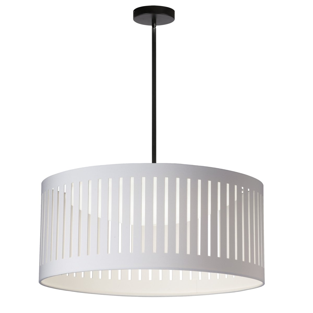 Suspension Slit Drum - Noir mat Blanc by Dainolite | Luminaires & cie