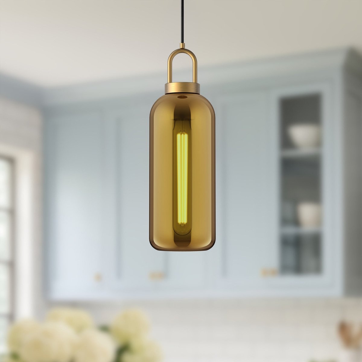 Suspension Soji - Verre d'or / cuivre âgé 5 1/8" by Alora Lighting | Luminaires & cie