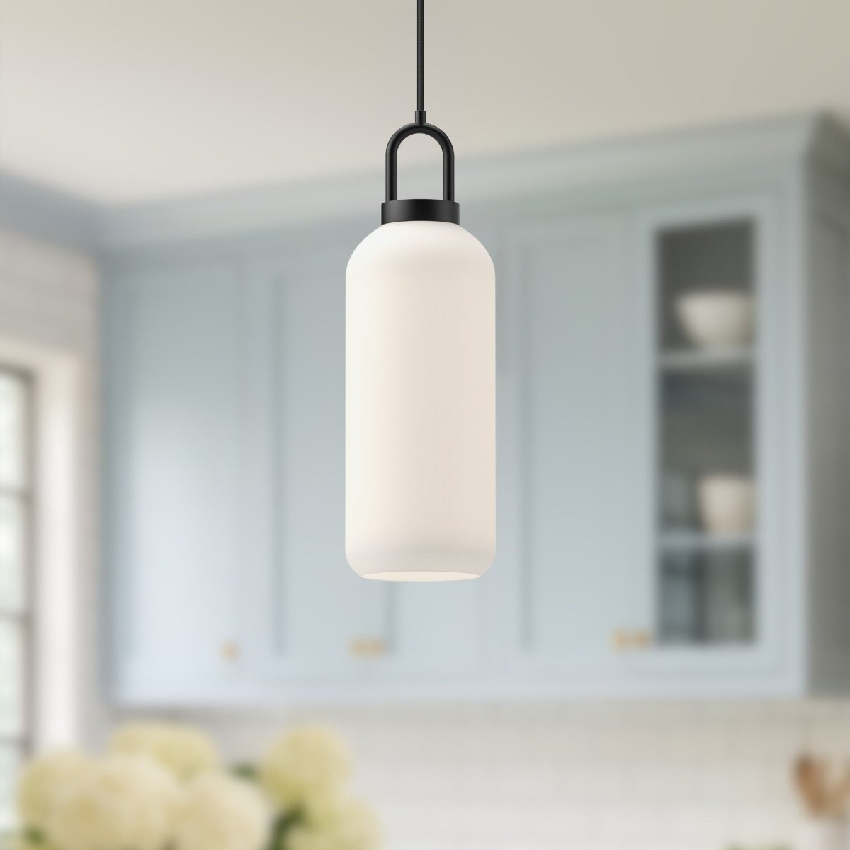 Suspension Soji - Verre mate mat / opale mate 5 1/8" by Alora Lighting | Luminaires & cie