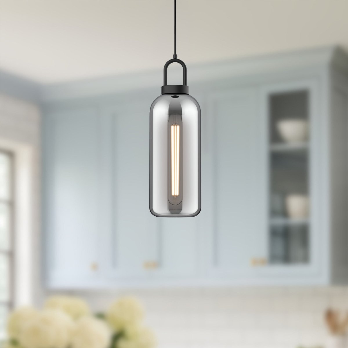 Suspension Soji - Verre massif noir / fumé 5 1/8" by Alora Lighting | Luminaires & cie