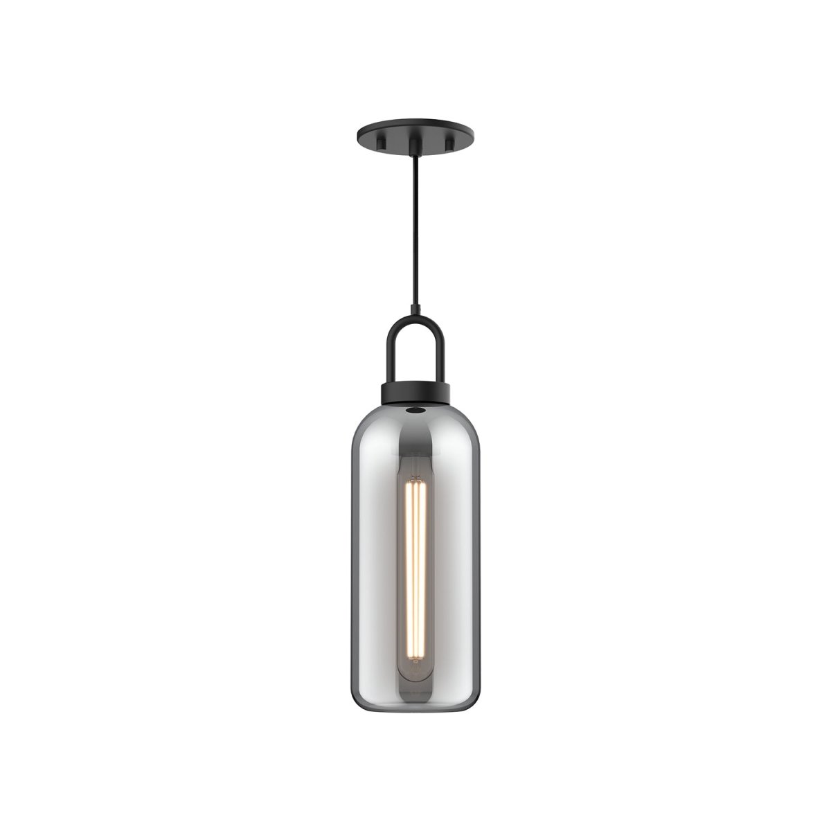 Suspension Soji - Verre massif noir / fumé 5 1/8" by Alora Lighting | Luminaires & cie