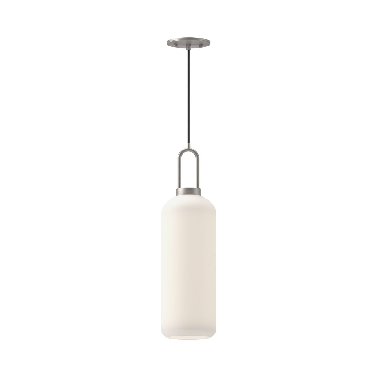 Suspension Soji - Nickel / Opale Brossed Verre 6" by Alora Lighting | Luminaires & cie