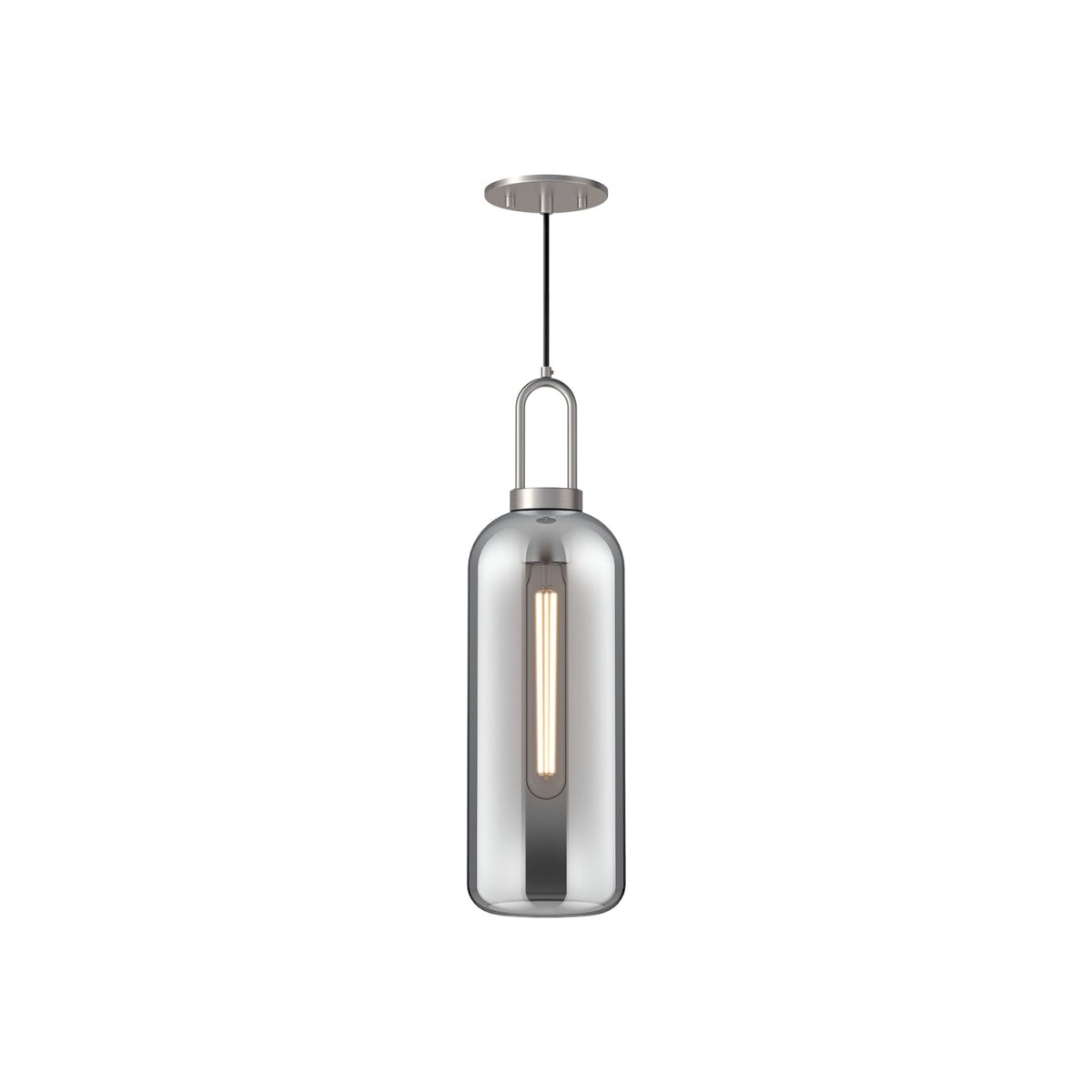 Suspension Soji - Nickel brossé / verre massif fumé 6" by Alora Lighting | Luminaires & cie
