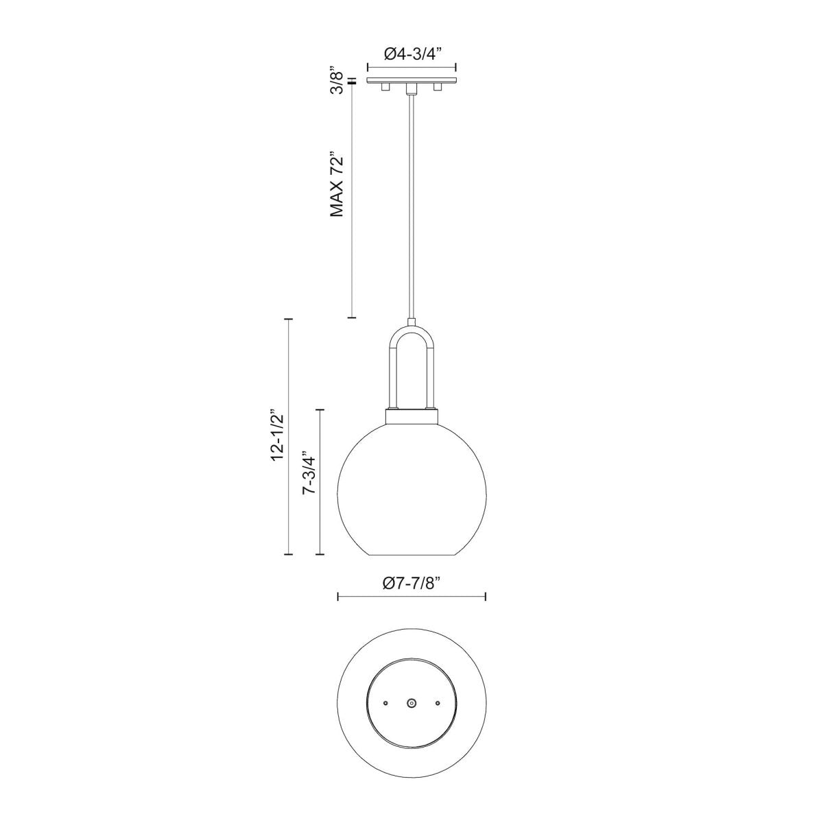 Suspension Soji - Verre d'or / transparent âgé 7 7/8" by Alora Lighting | Luminaires & cie