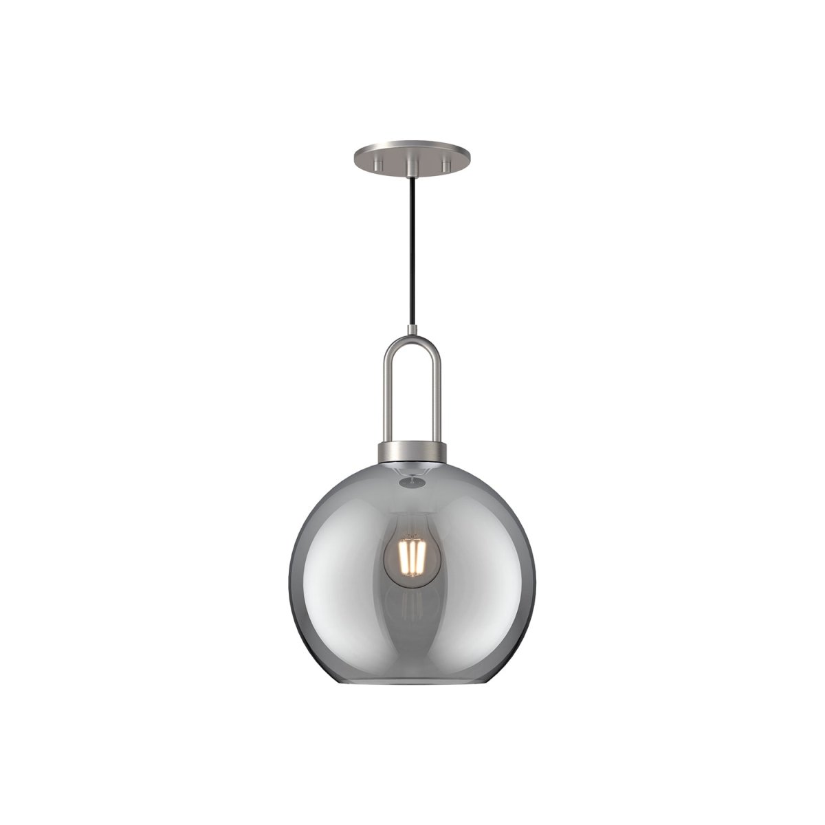 Suspension Soji - Nickel brossé / verre massif fumé 9 7/8" by Alora Lighting | Luminaires & cie