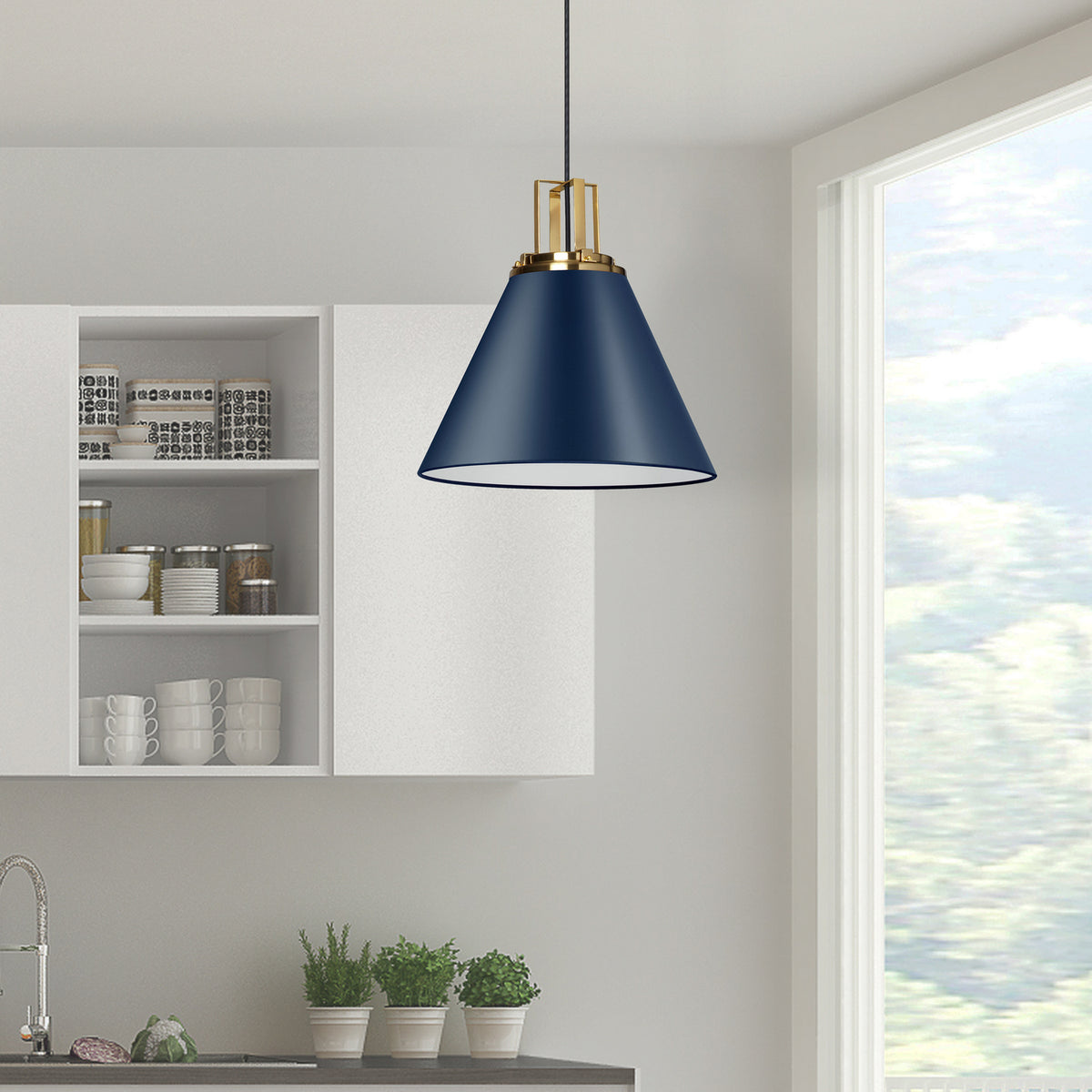 Suspension Sonus Laiton vieilli, Bleu cobalt – vue 2