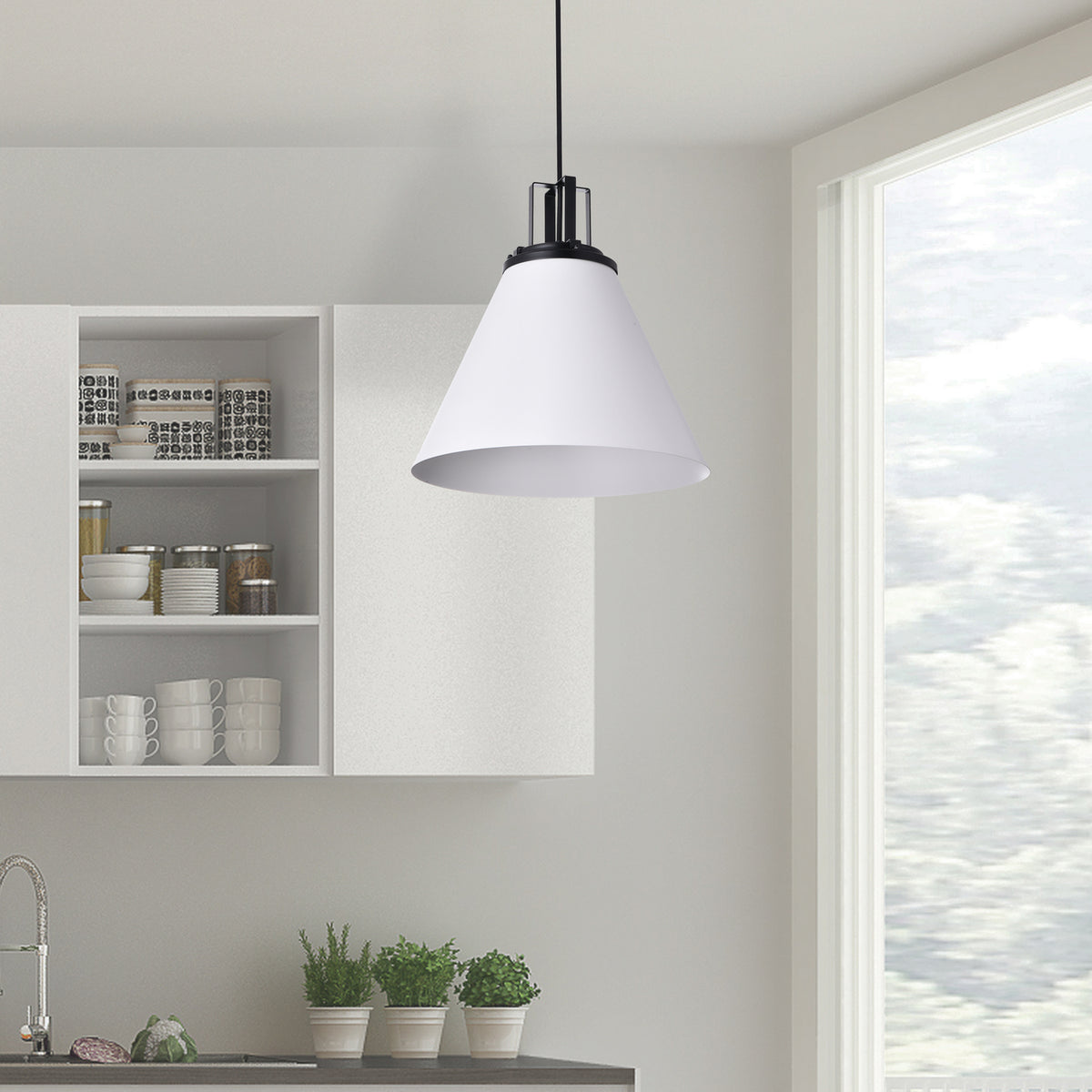Suspension Sonus Noir mat, Blanc mat – vue 2