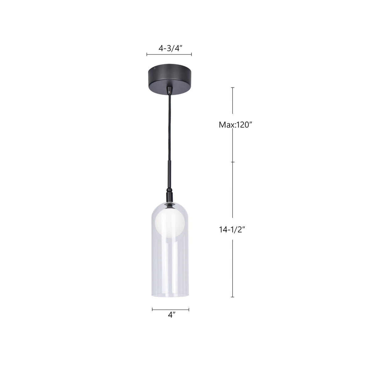 Mini-suspension Stylo Nickel brossé – vue 3