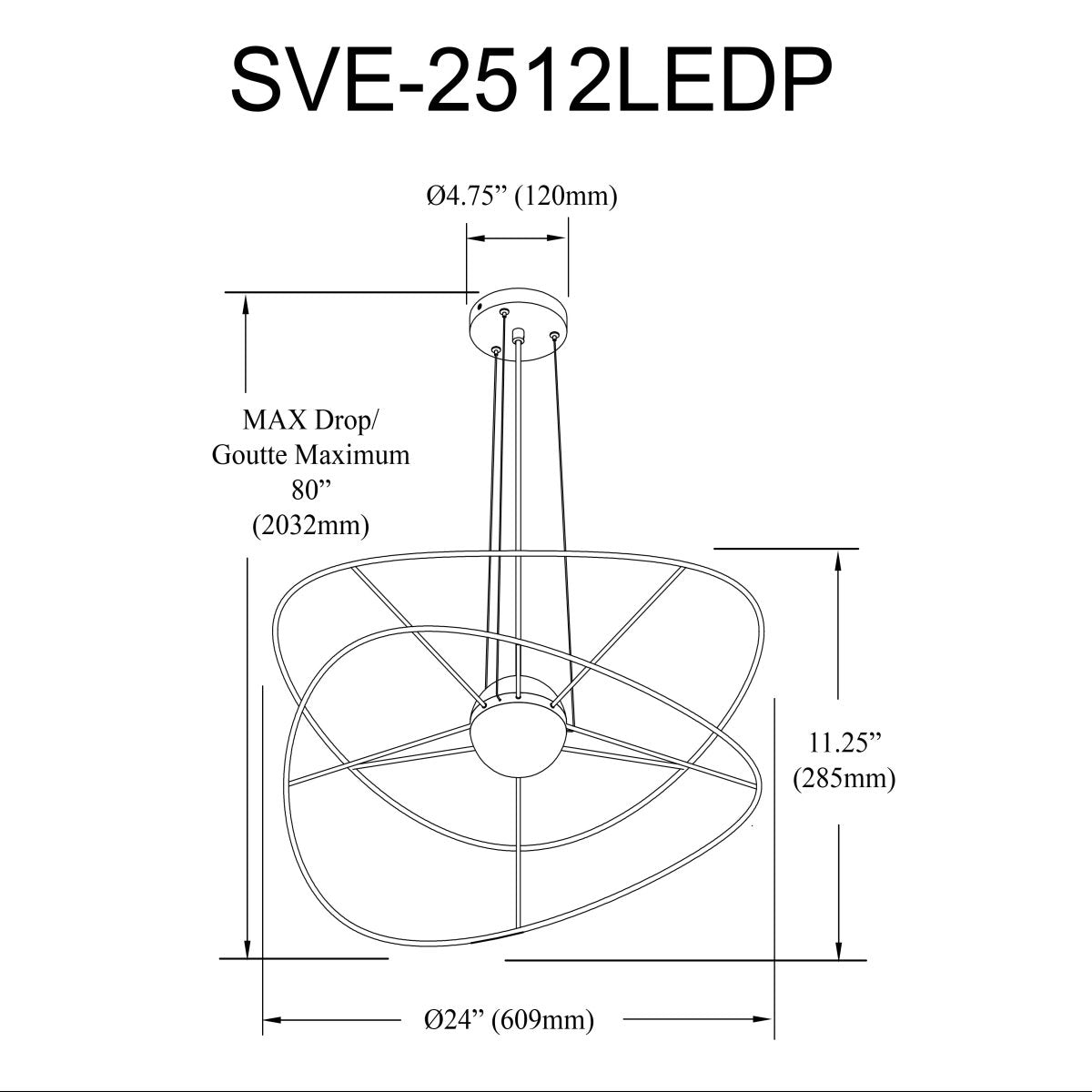 Suspension Svetlana - Montage sur câbles by Dainolite | Luminaires & cie