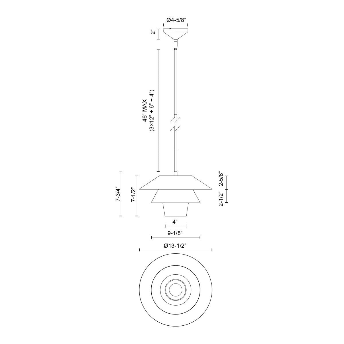 Suspension Tetsu - Gold / verre clair brossé 13 1/2" by Alora Lighting | Luminaires & cie