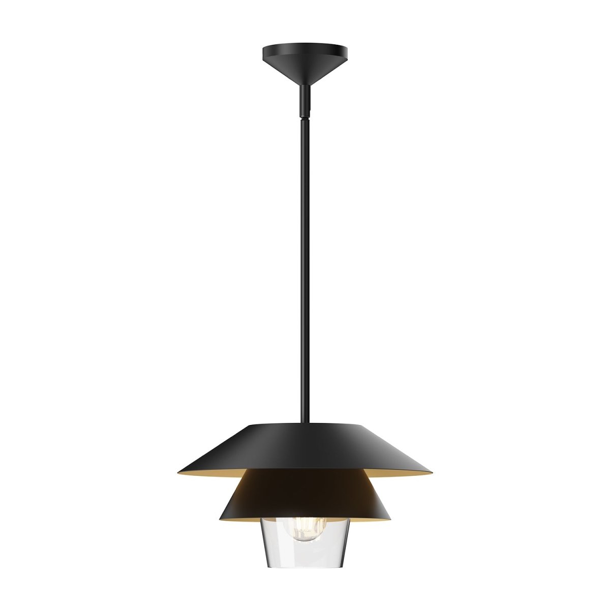 Suspension Tetsu - Verre noir / transparent 13 1/2" by Alora Lighting | Luminaires & cie
