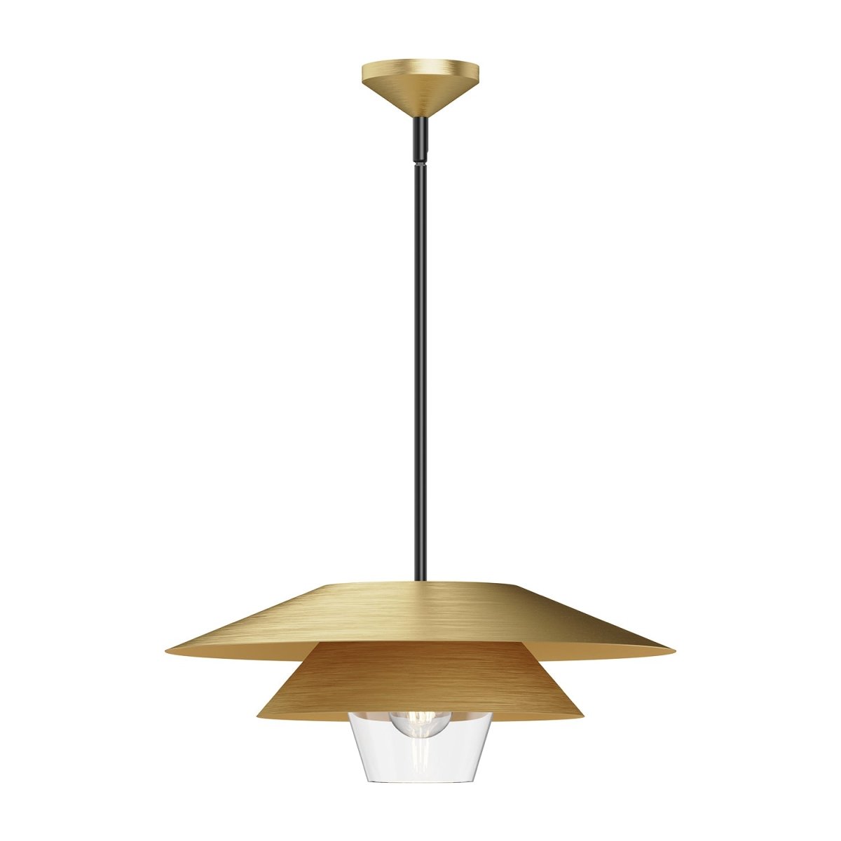 Suspension Tetsu - Gold / verre clair brossé 19 1/2" by Alora Lighting | Luminaires & cie