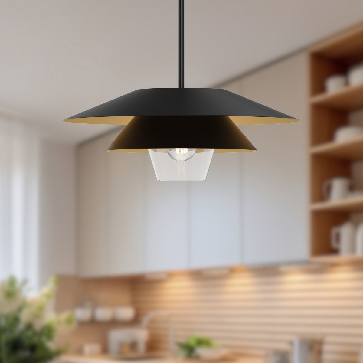 Suspension Tetsu - Verre noir / transparent 19 1/2" by Alora Lighting | Luminaires & cie