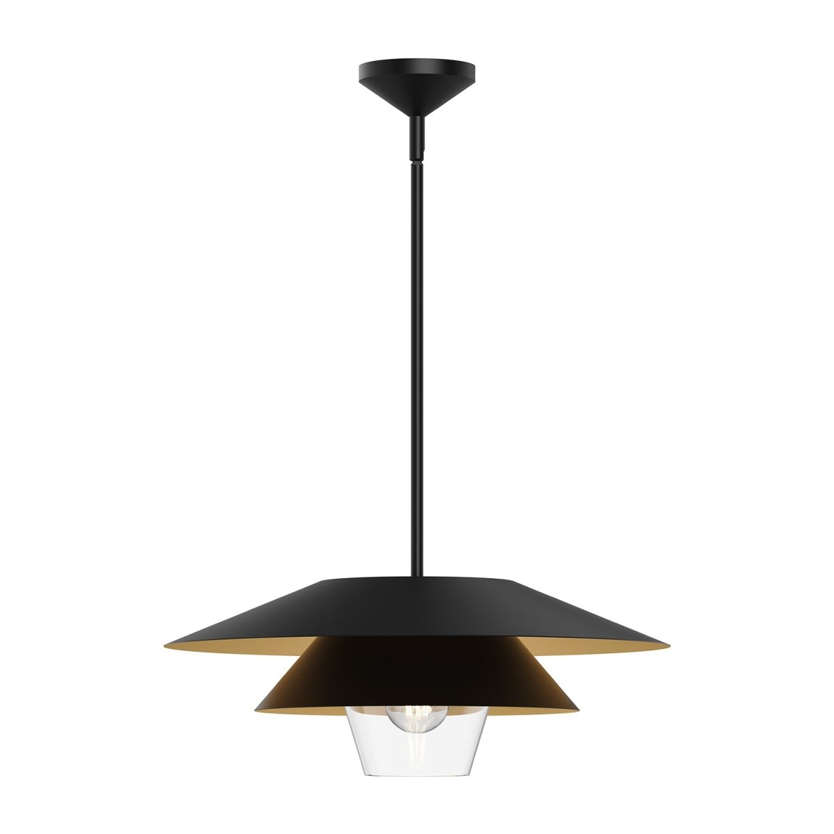 Suspension Tetsu - Verre noir / transparent 19 1/2" by Alora Lighting | Luminaires & cie