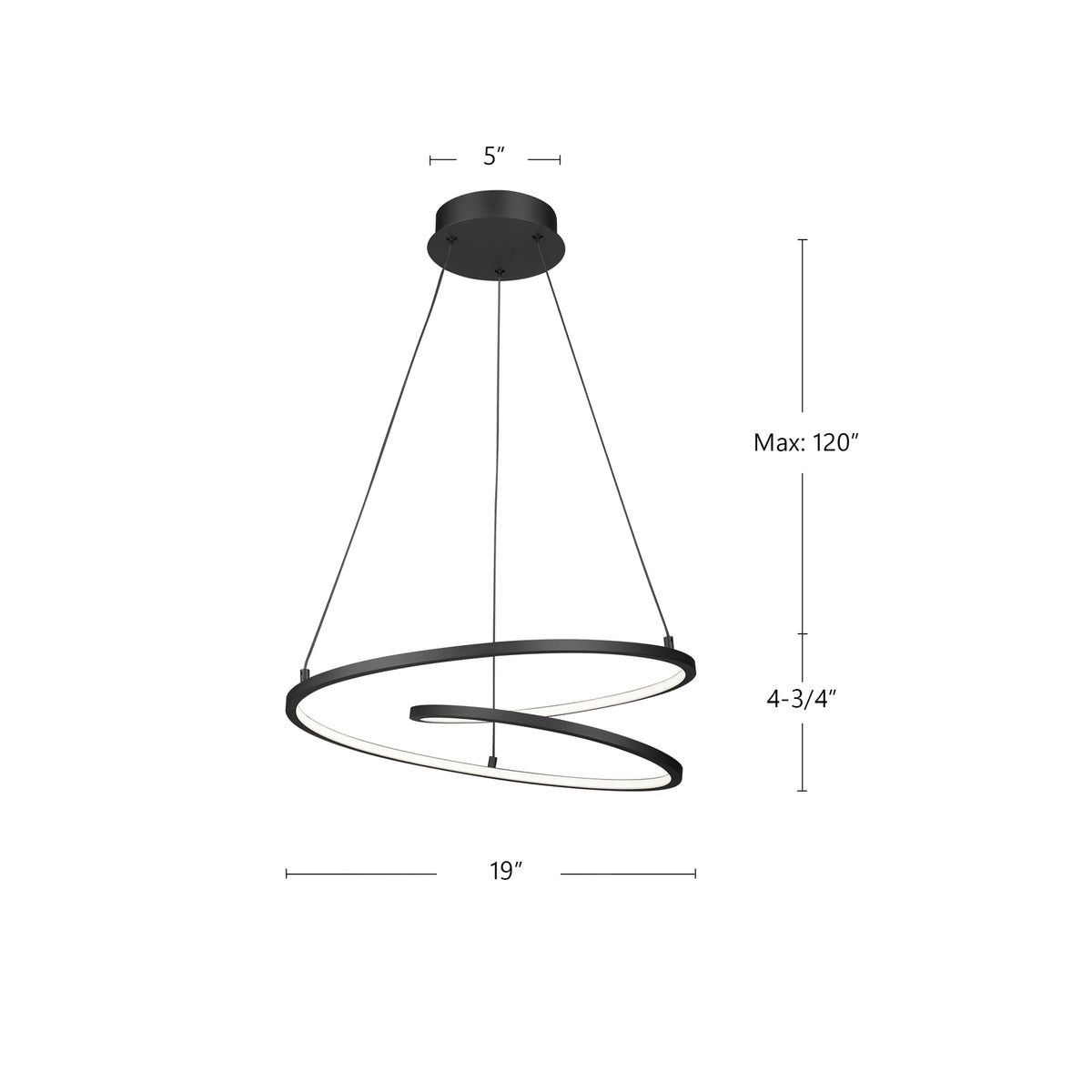 Suspension Twist Argent antique – vue 4
