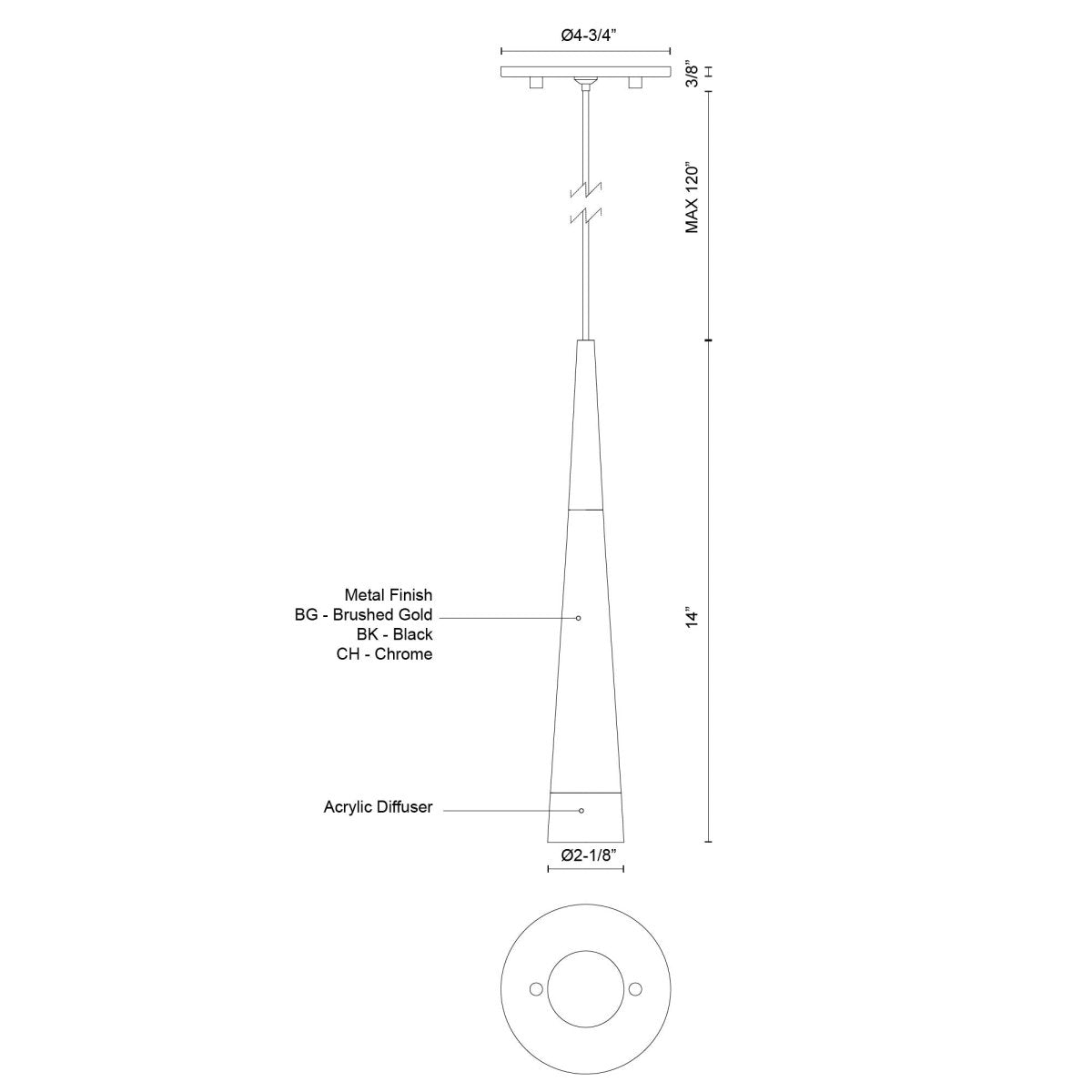 Suspension Ultra - Or brossé by Kuzco Lighting | Luminaires & cie