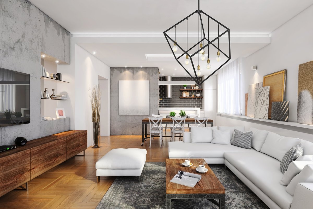 Suspension Vertical - Noir mat + Nickel brossé 44" by Z-Lite | Luminaires & cie
