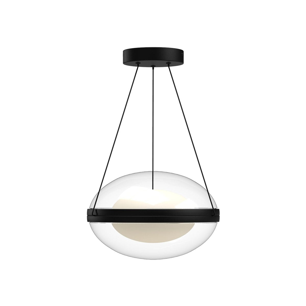 Suspension Virgo - Verre noir / opale 12 1/8" by Kuzco Lighting | Luminaires & cie