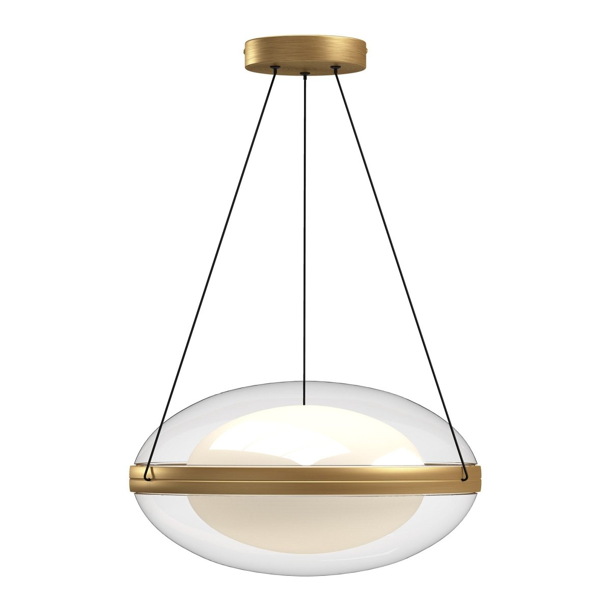 Suspension Virgo - Gold - or / Verre d'Opale 16 1/8" by Kuzco Lighting | Luminaires & cie