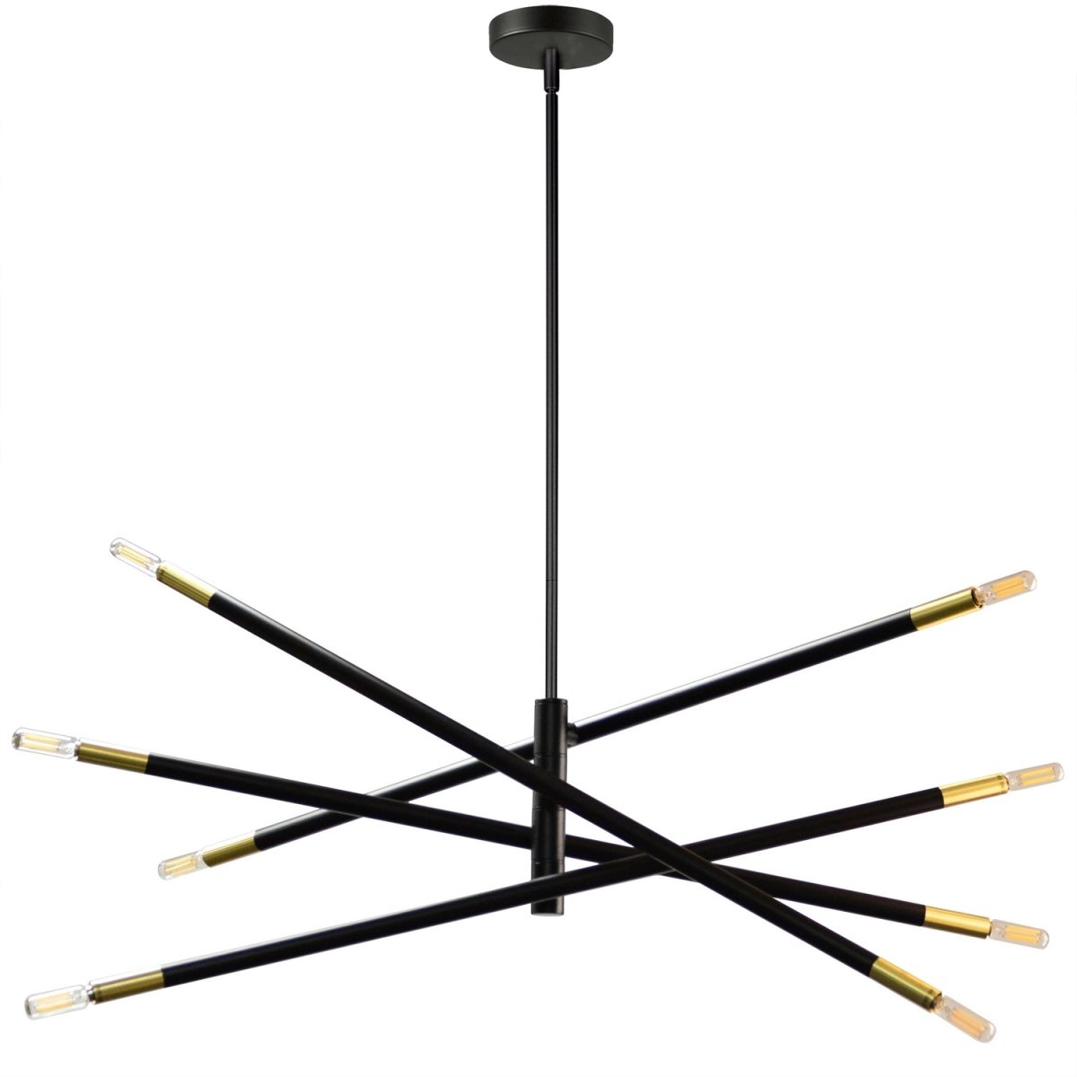 Suspension Wand - 35.5 Matte Black and Aged Brass by Dainolite | Luminaires & cie