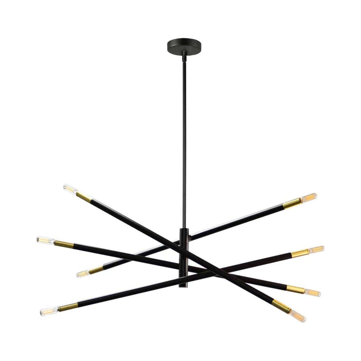 Suspension Wand - Noir et laiton 35 1/2" by Dainolite | Luminaires & cie
