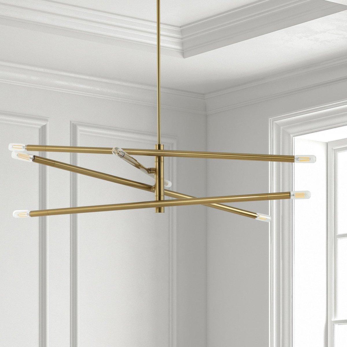 Suspension Wand - 50 Matte Black and Aged Brass by Dainolite | Luminaires & cie