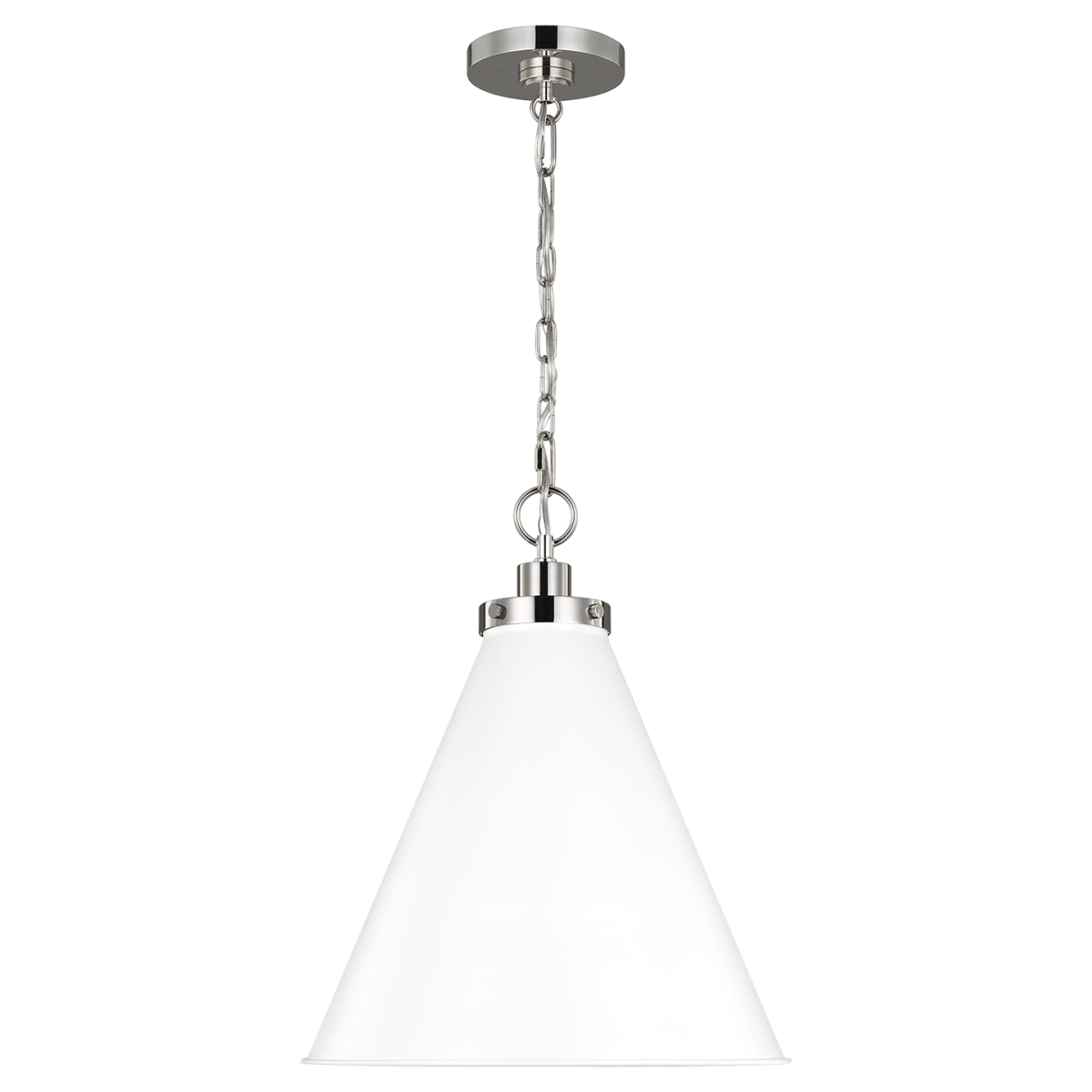 Suspension Wellfleet Cone - Nickel blanc et poli mat Blanc mat 15 5/8" by Visual Comfort Studio | Luminaires & cie
