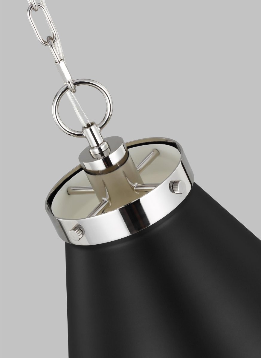Suspension Wellfleet Cone - Nickel noir et raffiné de minuit Noir de minuit 19 1/2" by Visual Comfort Studio | Luminaires & cie