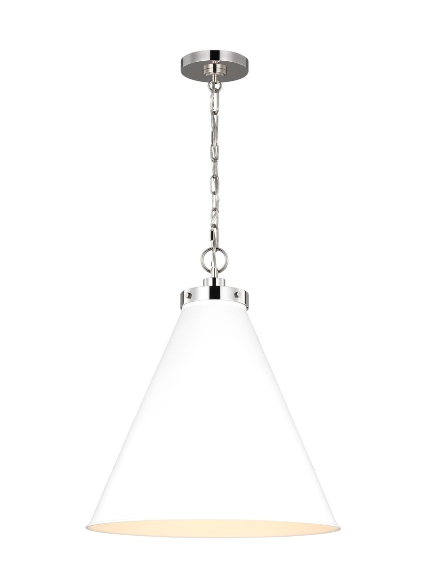 Suspension Wellfleet Cone - Nickel blanc et poli mat Blanc mat 19 1/2" by Visual Comfort Studio | Luminaires & cie