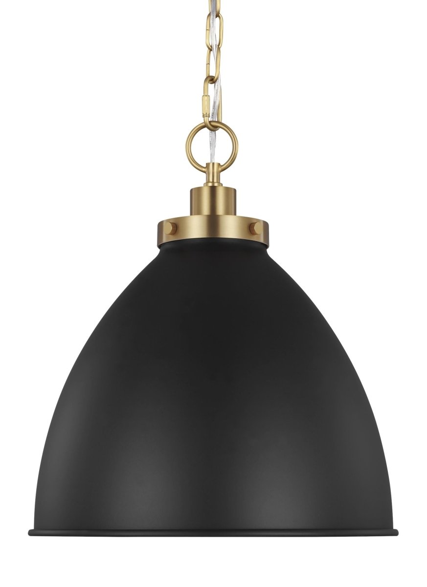 Suspension Wellfleet Dome - Noir de minuit et laiton brunis Noir de minuit 13 1/2" by Visual Comfort Studio | Luminaires & cie