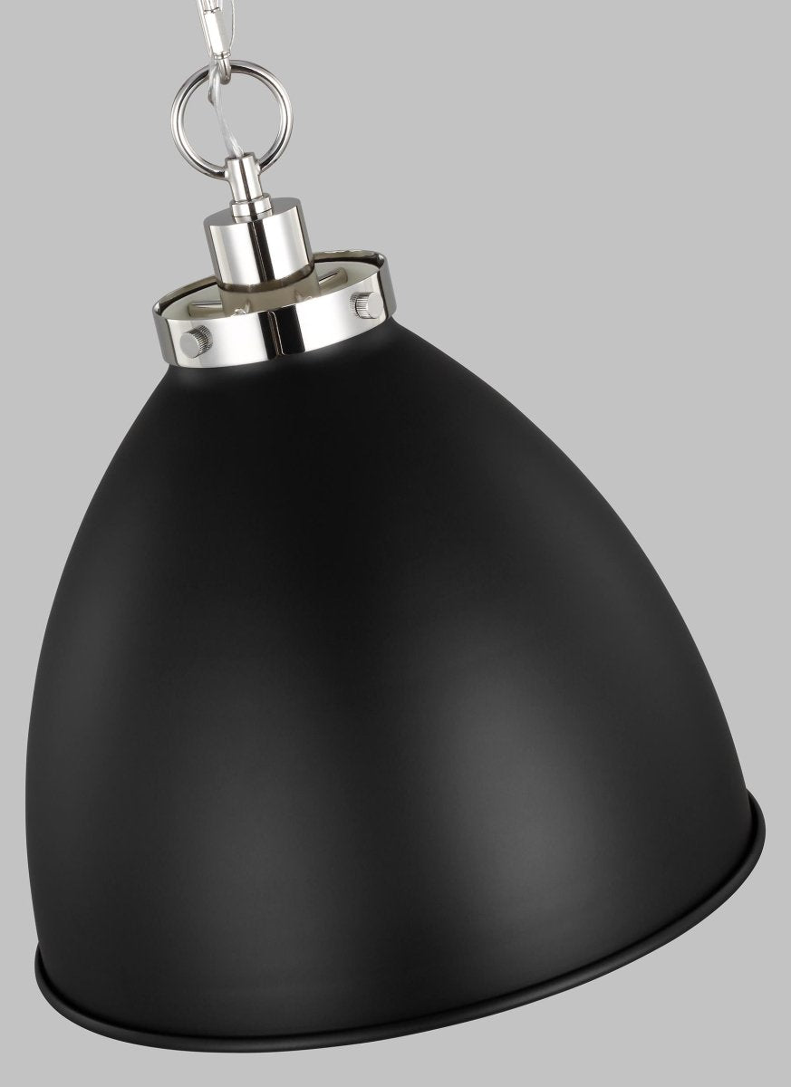 Suspension Wellfleet Dome - Nickel noir et raffiné de minuit Noir de minuit 15 5/8" by Visual Comfort Studio | Luminaires & cie