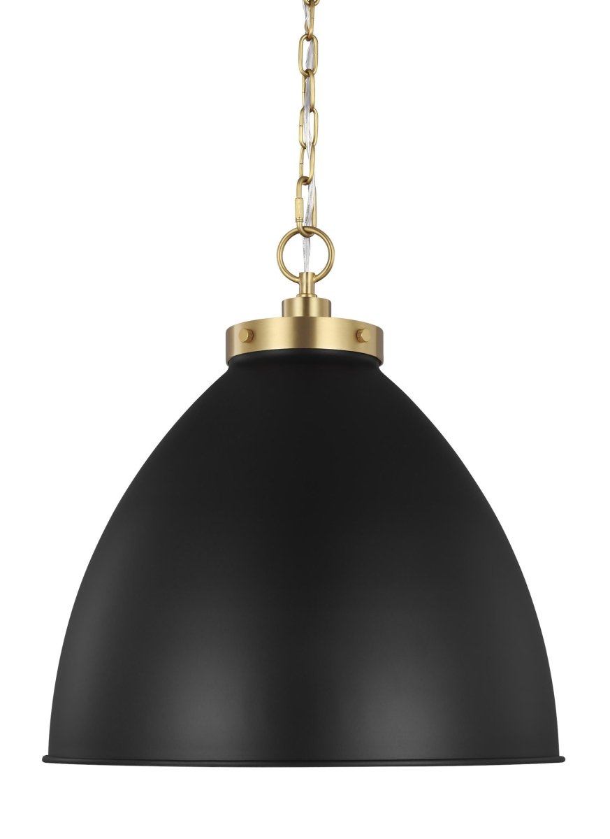 Suspension Wellfleet Dome - Noir de minuit et laiton brunis Noir de minuit 17 1/2" by Visual Comfort Studio | Luminaires & cie