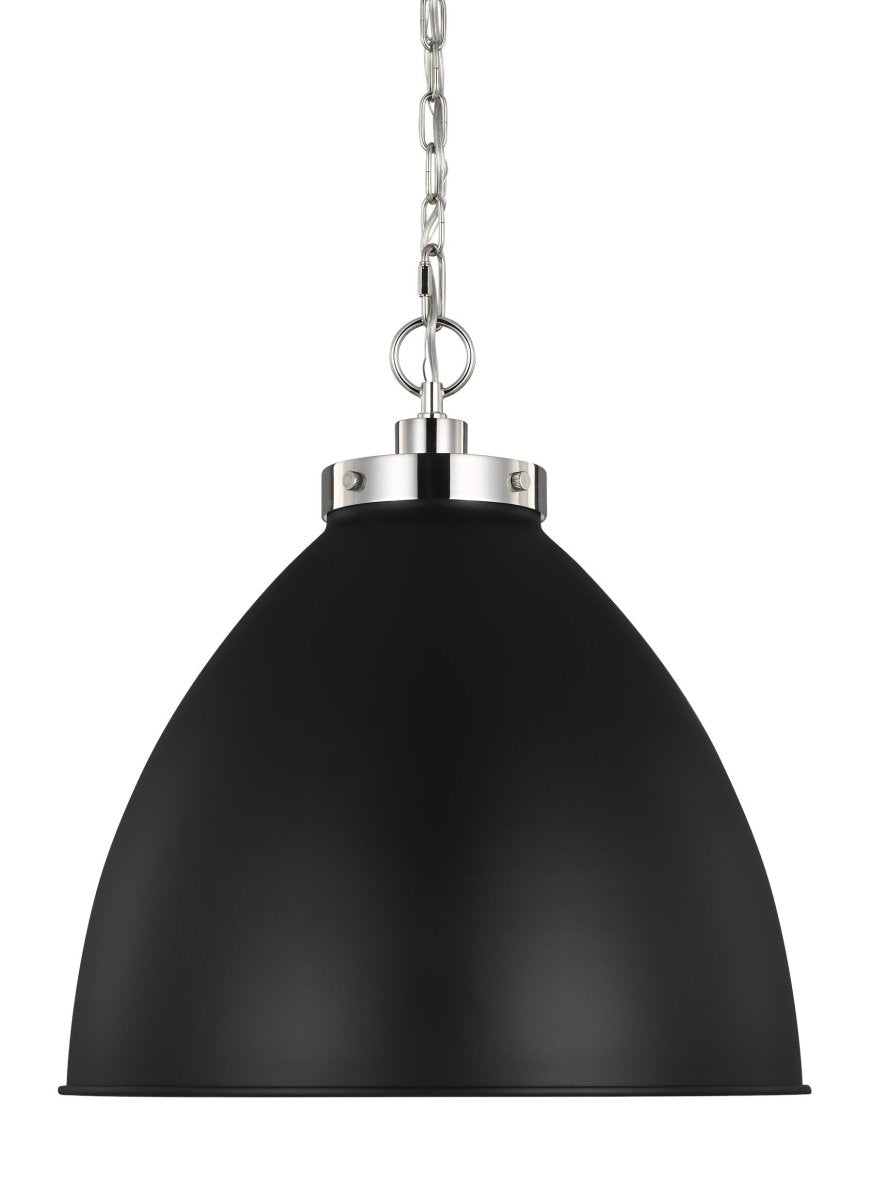 Suspension Wellfleet Dome - Nickel noir et raffiné de minuit Noir de minuit 17 1/2" by Visual Comfort Studio | Luminaires & cie