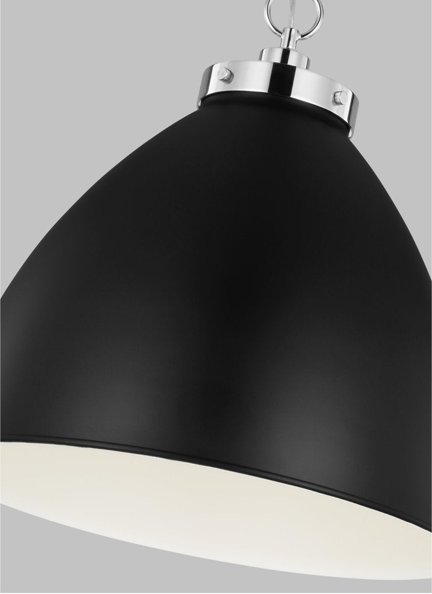 Suspension Wellfleet Dome - Nickel noir et raffiné de minuit Noir de minuit 17 1/2" by Visual Comfort Studio | Luminaires & cie