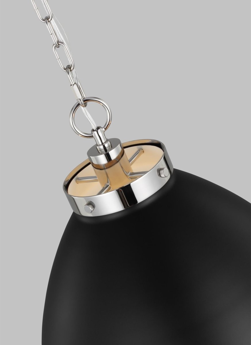 Suspension Wellfleet Dome - Nickel noir et raffiné de minuit Noir de minuit 17 1/2" by Visual Comfort Studio | Luminaires & cie