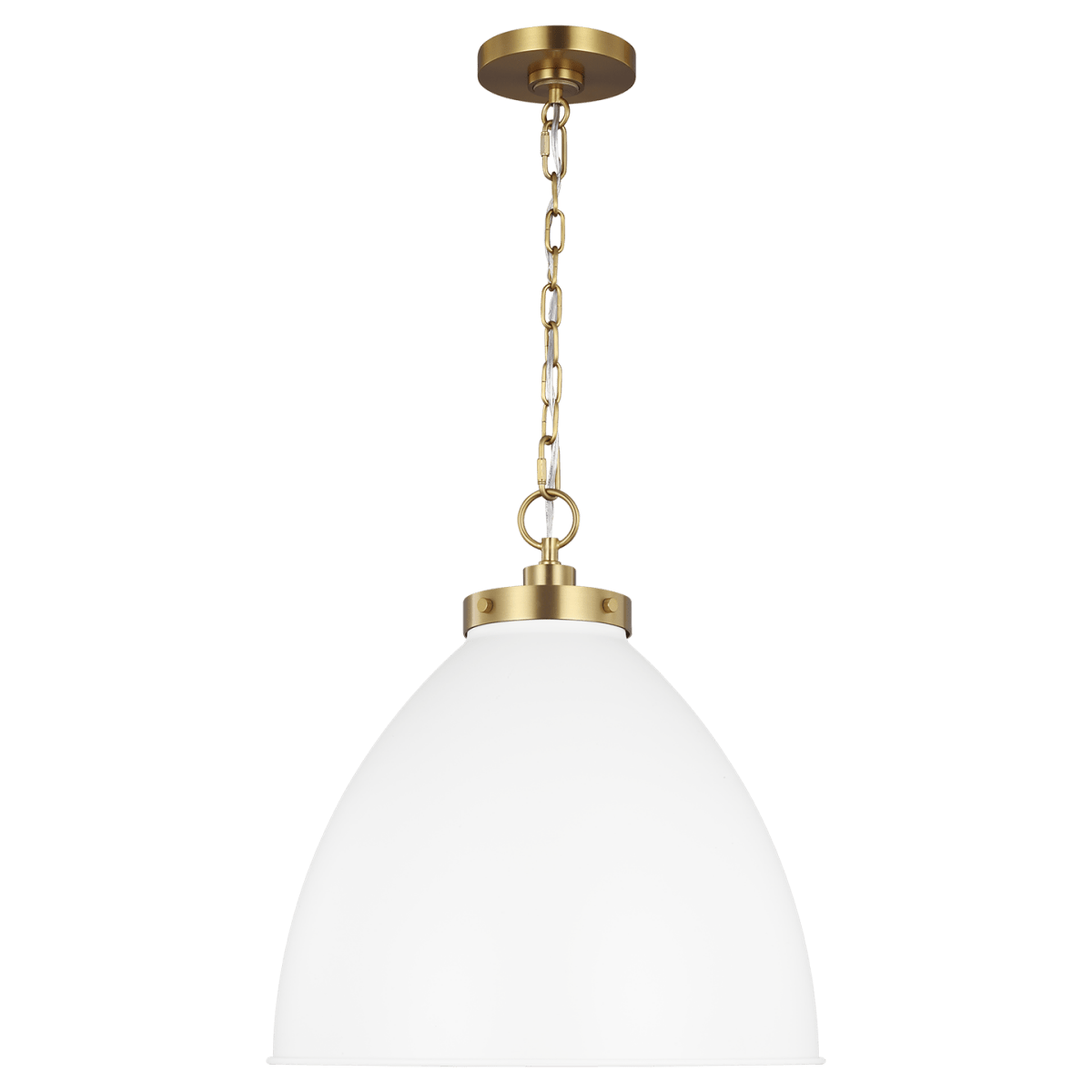 Suspension Wellfleet Dome - Matte blanc et laiton brûlé Blanc mat 17 1/2" by Visual Comfort Studio | Luminaires & cie