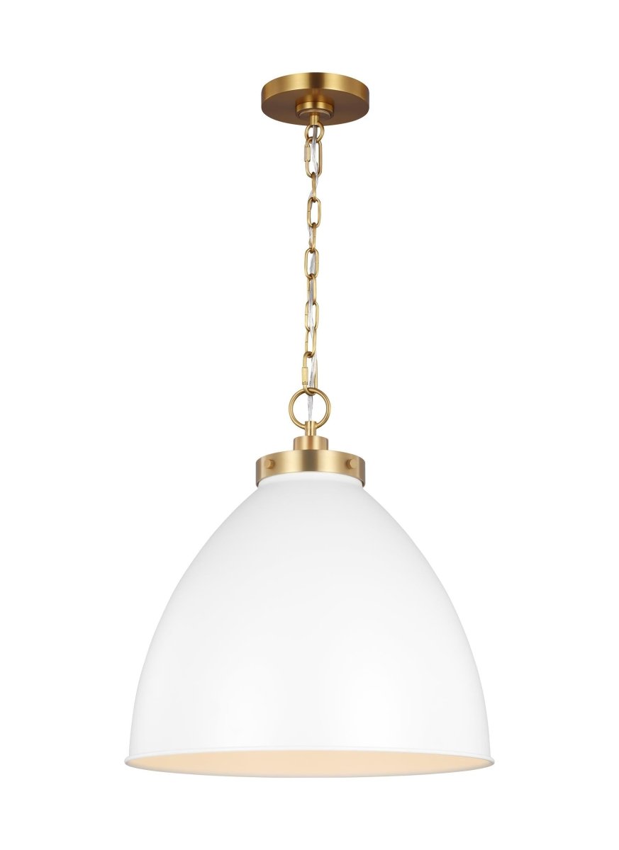 Suspension Wellfleet Dome - Matte blanc et laiton brûlé Blanc mat 17 1/2" by Visual Comfort Studio | Luminaires & cie