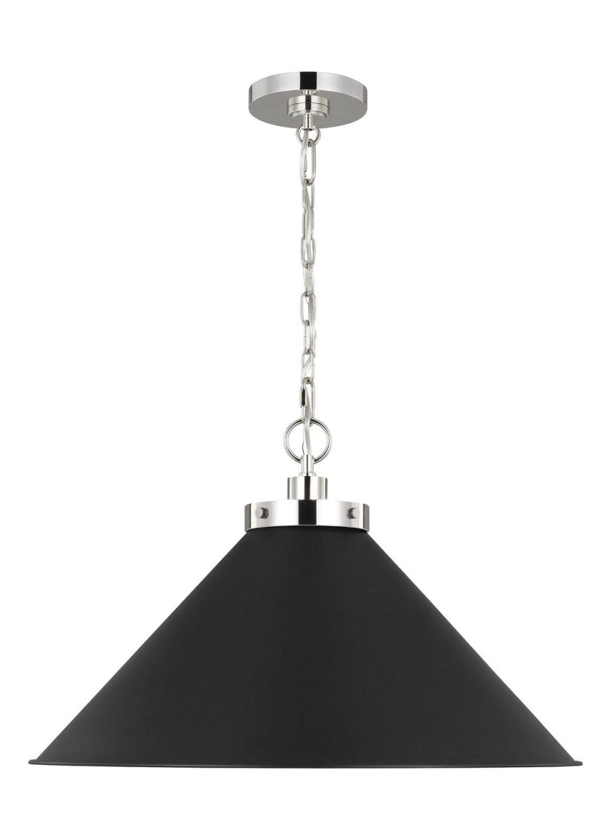 Suspension Wellfleet - Nickel poli Noir minuit by Visual Comfort Studio | Luminaires & cie