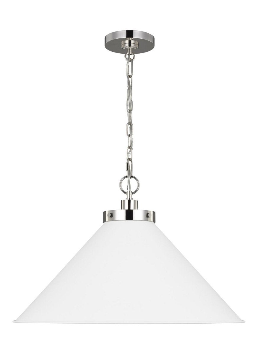 Suspension Wellfleet - Nickel poli Blanc mat by Visual Comfort Studio | Luminaires & cie