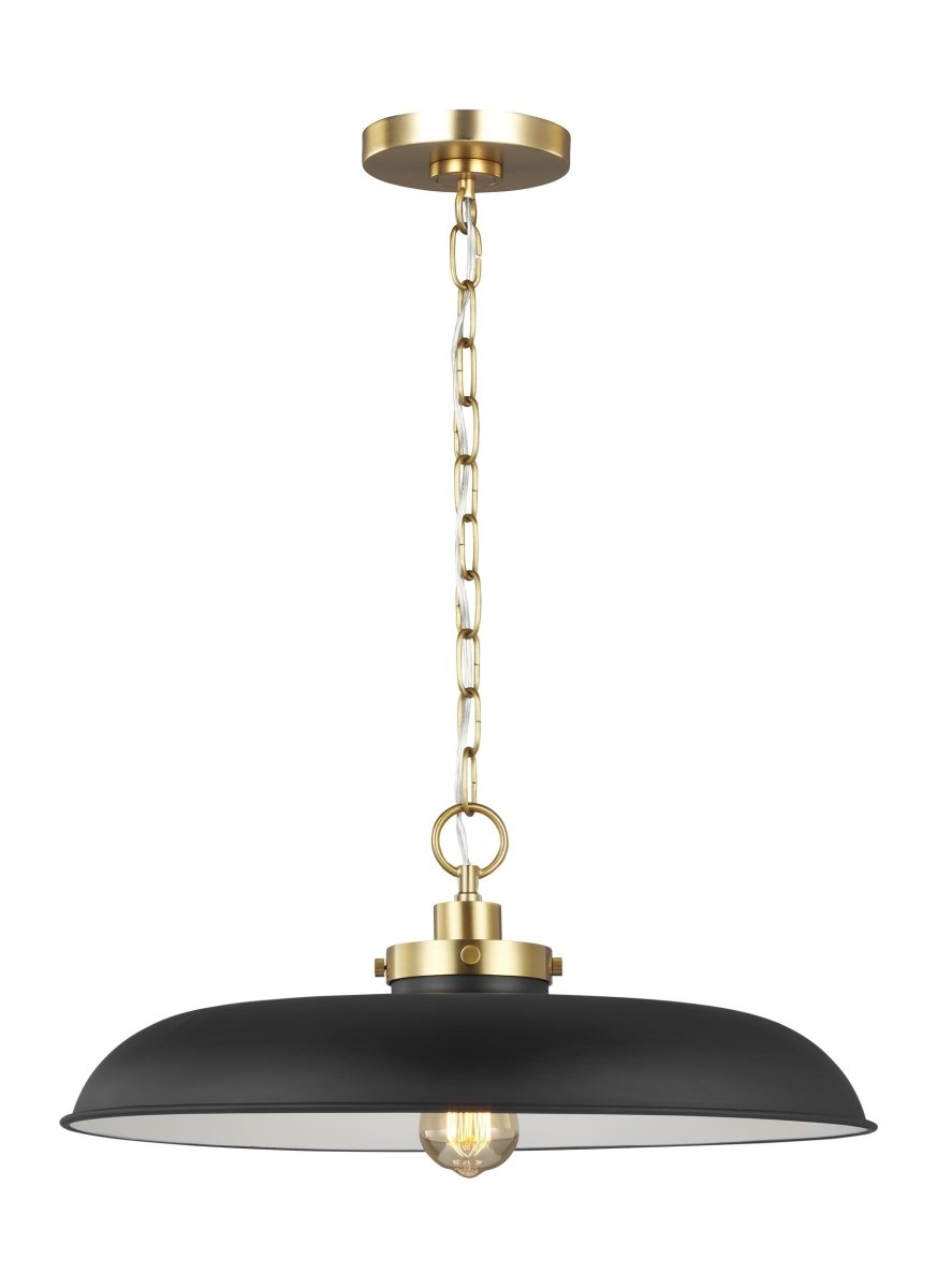 Suspension Wellfleet Wide - Noir de minuit et laiton brunis by Visual Comfort Studio | Luminaires & cie