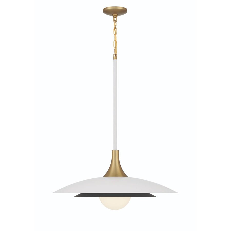 Suspension Welsh - Blanc et laiton 24" by Eurofase | Luminaires & cie