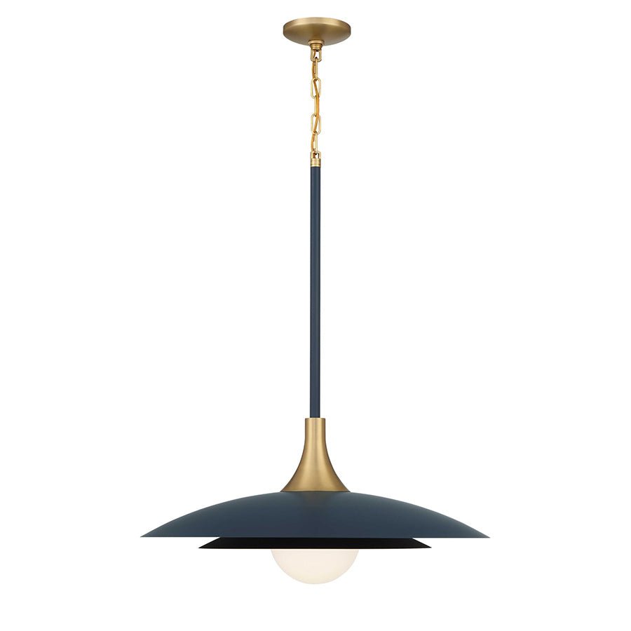 Suspension Welsh - Bleu et laiton 24" by Eurofase | Luminaires & cie