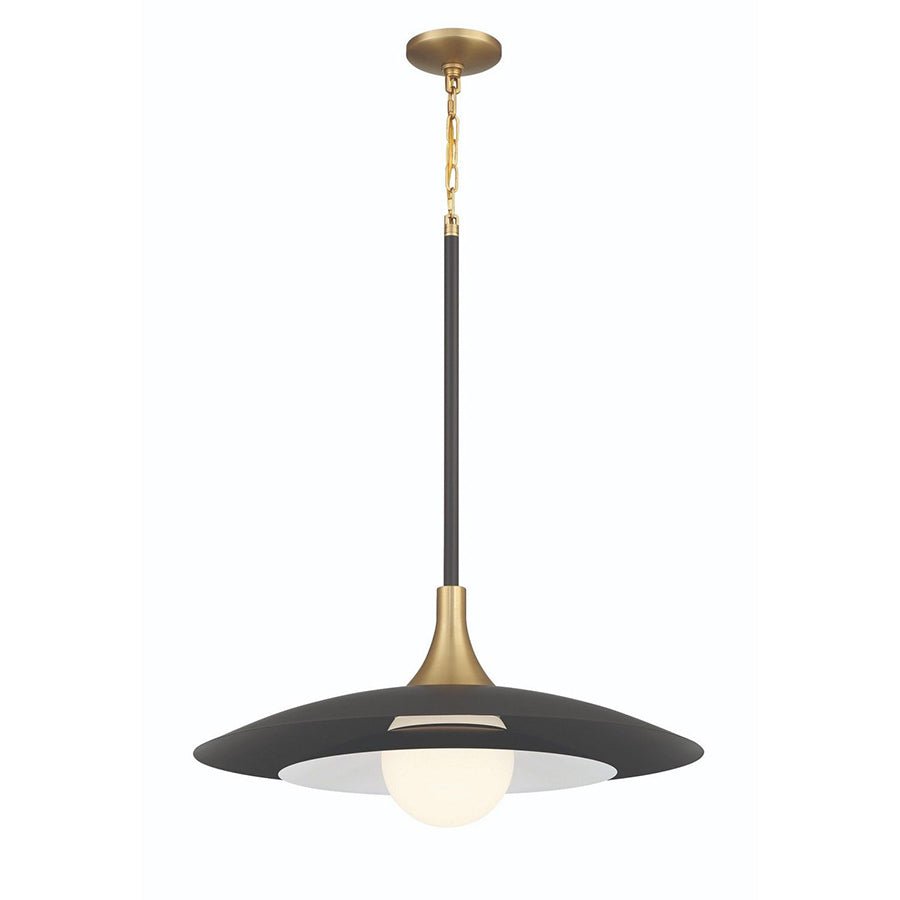 Suspension Welsh - Noir et laiton 24" by Eurofase | Luminaires & cie